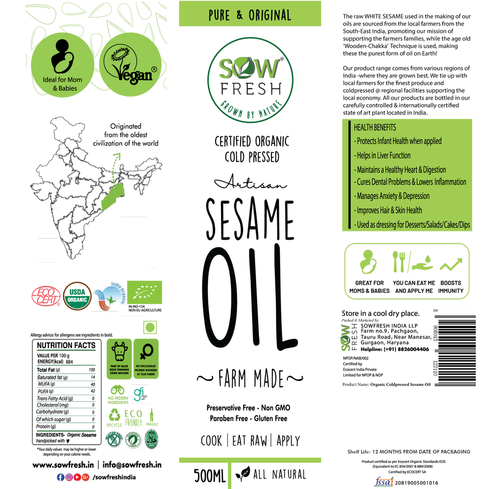 SESAME OIL - Sowfresh